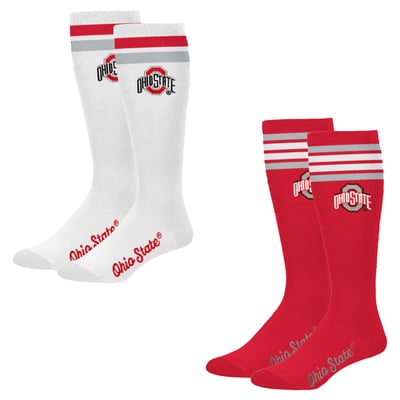 Ohio State Buckeyes PRO Compression Women's Varsity Stripe Knee-High Compression Socks Two Pack