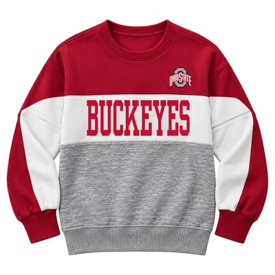Ohio State Buckeyes Profile Women's Plus Size Trio Sweatshirt - Scarlet/Heather Gray