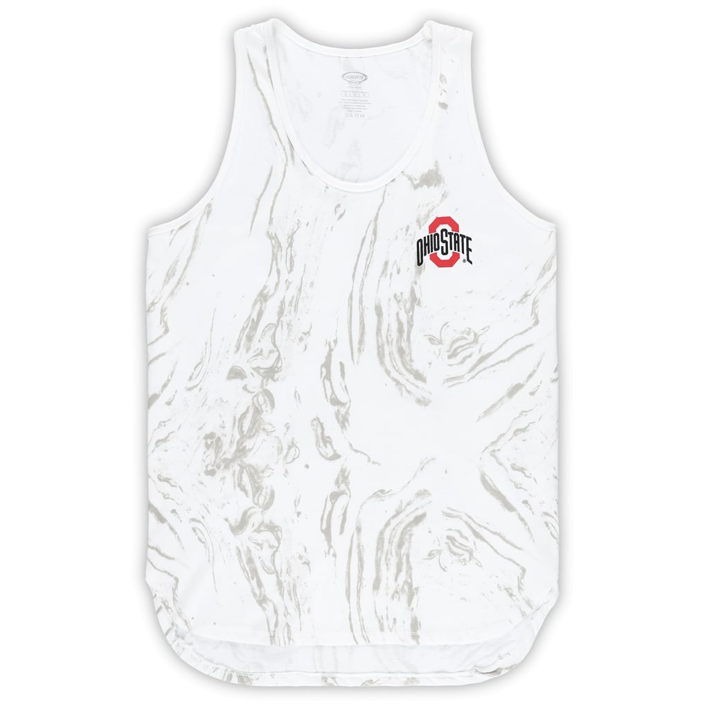 Ohio State Buckeyes Profile Women's Plus Size Marble Tank and Shorts Set - White