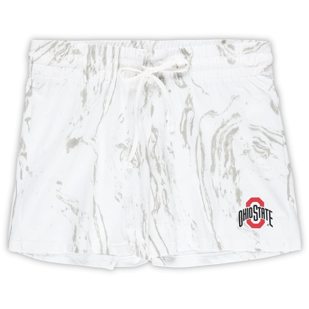 Ohio State Buckeyes Profile Women's Plus Size Marble Tank and Shorts Set - White