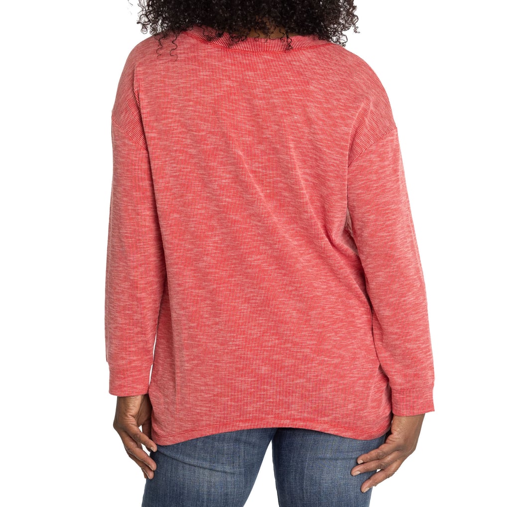 Ohio State Buckeyes Women's Oversized Bailey Long Sleeve V-Neck Tri-Blend Tunic - Scarlet