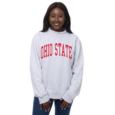 Ohio State Buckeyes ZooZatz Women's Team Arch Mock Neck Sweatshirt - Gray