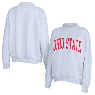 Ohio State Buckeyes ZooZatz Women's Team Arch Mock Neck Sweatshirt - Gray