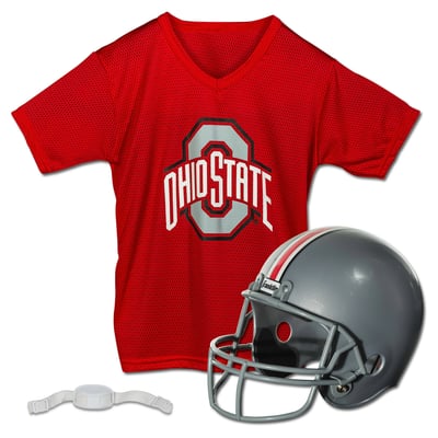 Ohio State Buckeyes Franklin Sports Youth NCAA Deluxe Helmet & Jersey Set