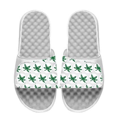 Ohio State Buckeyes ISlide Youth Buckeye Leaf Slide Sandals - White