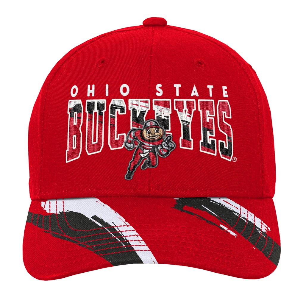 Ohio State Buckeyes Mitchell & Ness Youth Mascot Streaks Pro Crown Adjustable Hat - Scarlet
