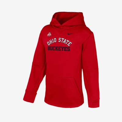  Ohio State Buckeyes Nike Youth Arched Therma-FIT Hoodie - Scarlet