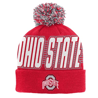 Ohio State Buckeyes Outerstuff Youth Cuffed Knit Hat with Pom - Scarlet