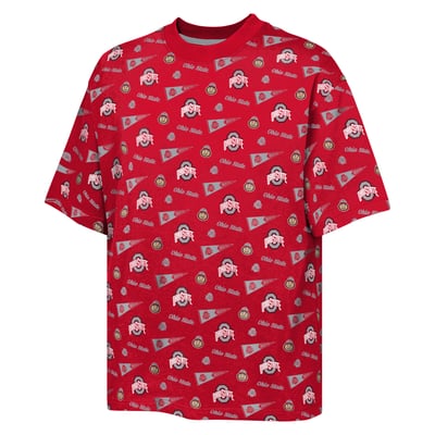 Ohio State Buckeyes Outerstuff Youth Scramble All Over Print T-Shirt - Scarlet
