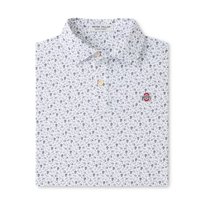  Ohio State Buckeyes Peter Millar Youth Kick Off Performance Jersey Polo - Gray