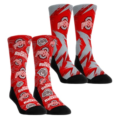  Ohio State Buckeyes Rock Em Youth Game Day Two-Pack Crew Socks Set - Red