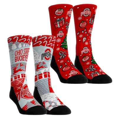 Ohio State Buckeyes Rock Em Socks Youth Holiday Remix Crew Socks Two-Pack
