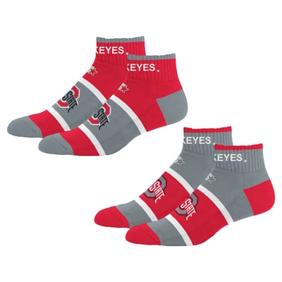 Ohio State Buckeyes Starter Youth Season Opener Two-Pack Quarter Socks Set - Red
