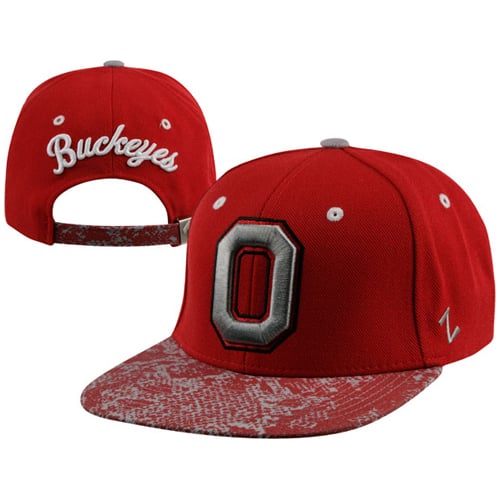 Zephyr Ohio State Buckeyes Scarlet/Gray Snakeskin Strapback  display picture 1