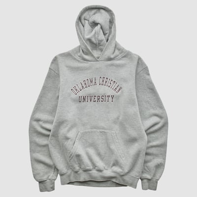 Oklahoma Christian Eagles Jansport 2000s Hooded Pullover Sweatshirt - Heather Gray - Yth XL by Fanatics Real Vintage