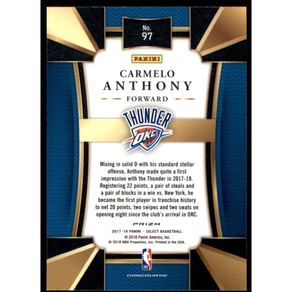 2017-18 Select Prizms Silver #97 Carmelo Anthony