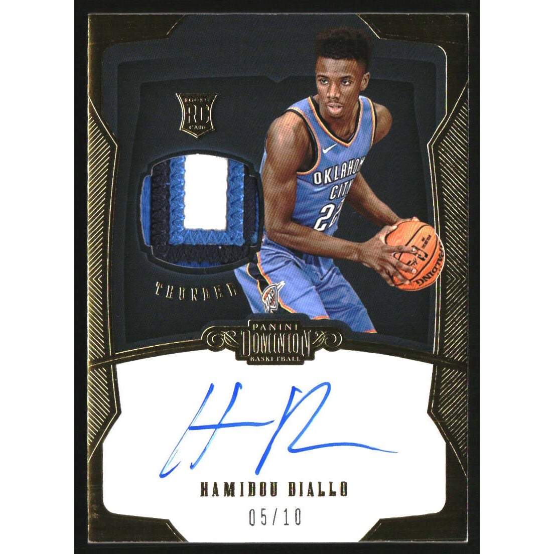 2018-19 Panini Dominion Gold #144 Hamidou Diallo RC Jersey Auto /10