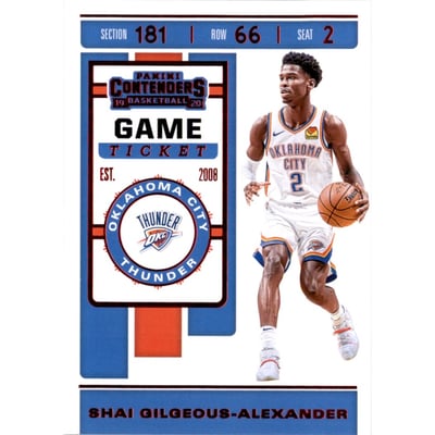 2019-20 Panini Contenders Game Ticket Red #91 Shai Gilgeous-Alexander