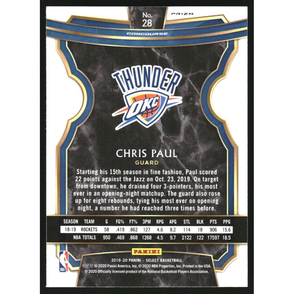 2019-20 Select Prizms Disco #28 Chris Paul