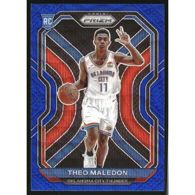 2020-21 Panini Prizm Prizms Blue Wave #289 Theo Maledon