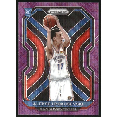 2020-21 Panini Prizm Prizms Purple Wave #264 Aleksej Pokusevski