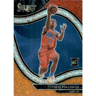 2020-21 Select Prizms Red White Orange Shimmer #267 Theo Maledon