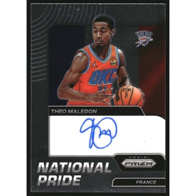 2021-22 Panini Chronicles Prizm National Pride Signatures #11 Theo Maledon/149