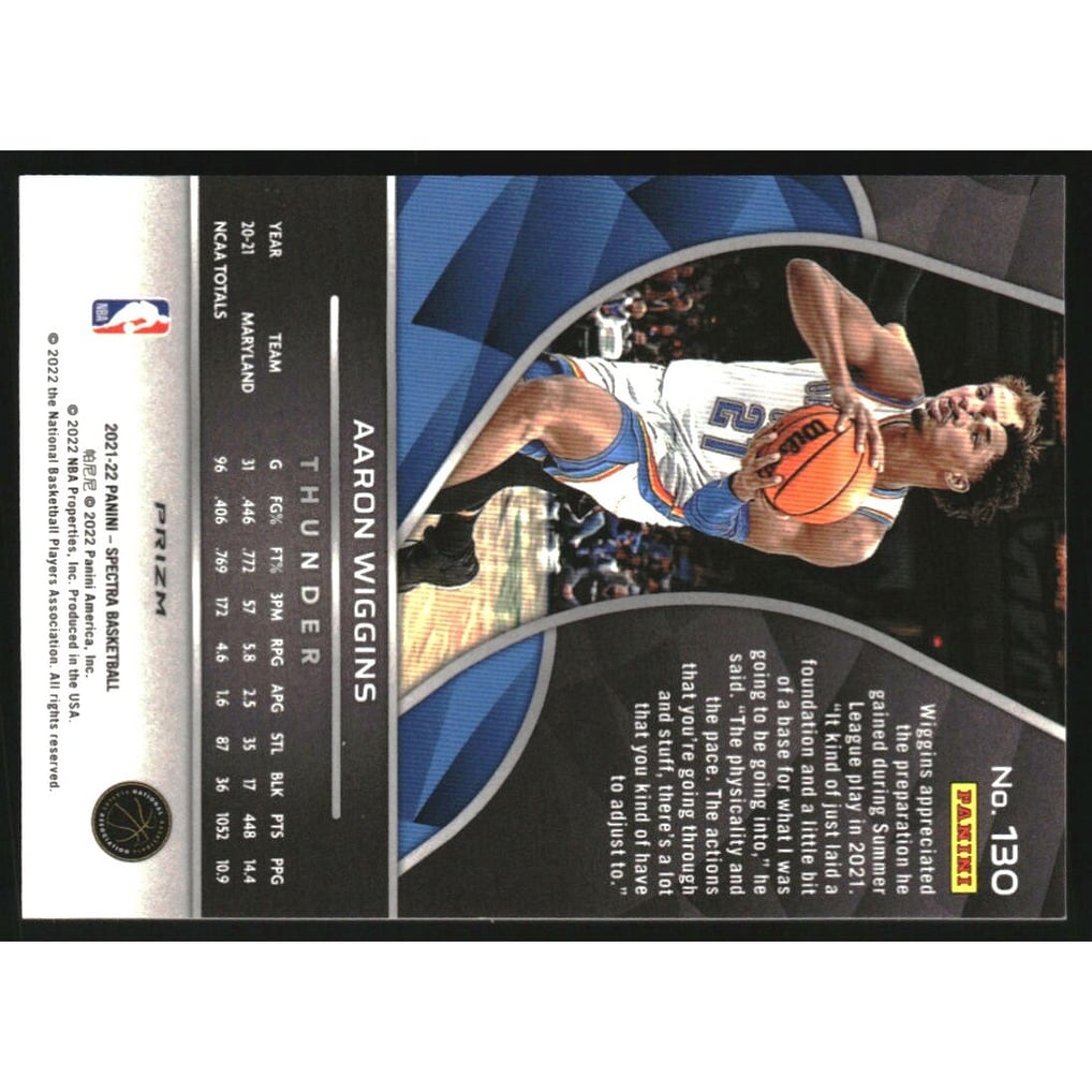 2021-22 Panini Spectra Silver #130 Aaron Wiggins