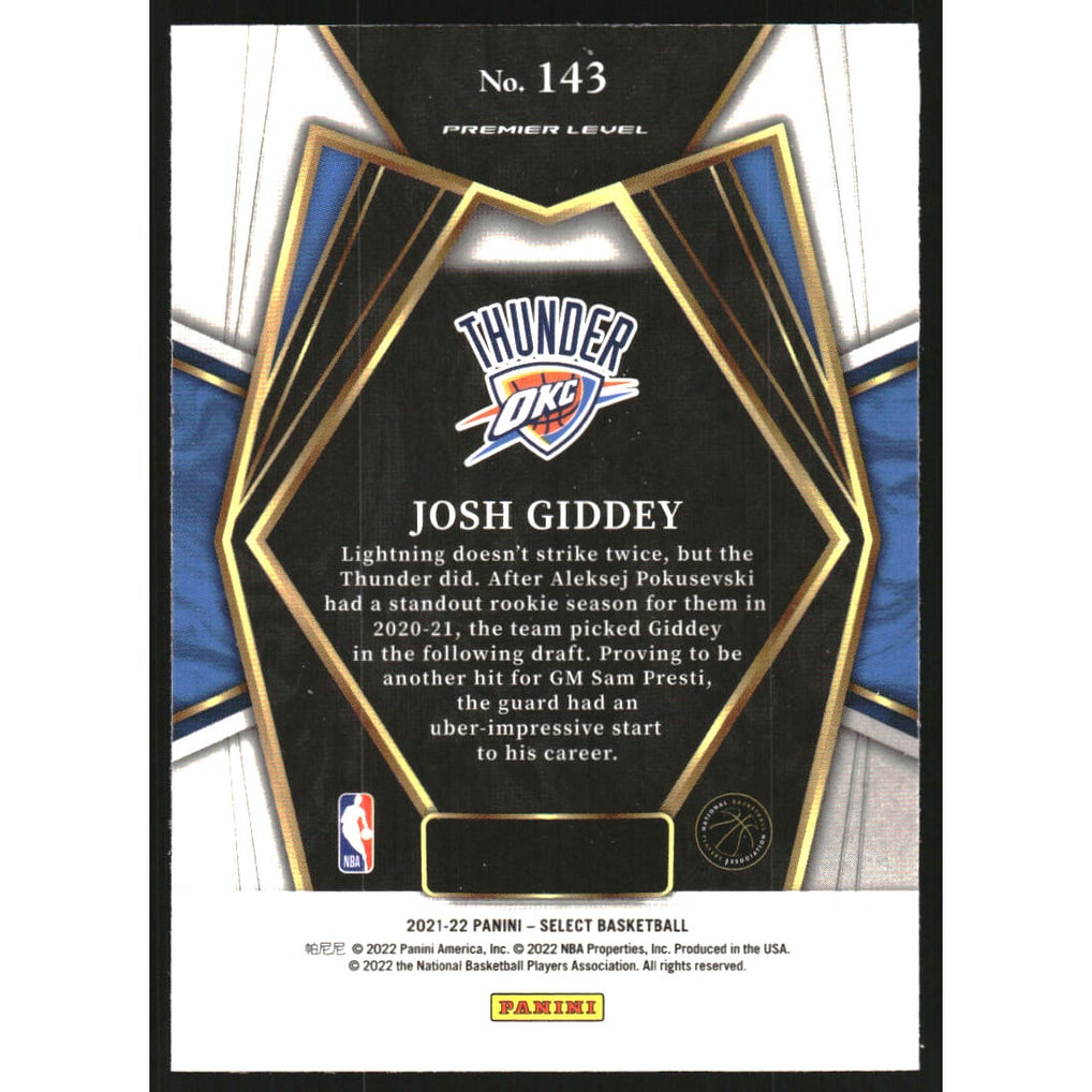 2021-22 Select #143 Josh Giddey