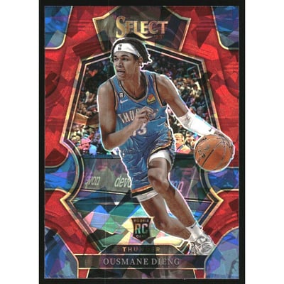 2022-23 Select Prizms Red Cracked Ice #190 Ousmane Dieng