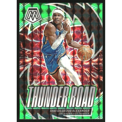 2023-24 Panini Mosaic Thunder Road Mosaic Green #4 Shai Gilgeous-Alexander