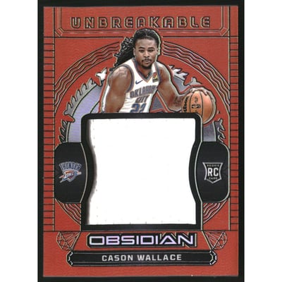 2023-24 Panini Obsidian Unbreakable Memorabilia Orange Flood #22 Cason Wallace