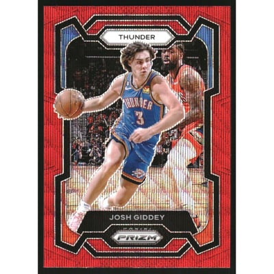 2023-24 Panini Prizm Prizms Ruby Wave #50 Josh Giddey