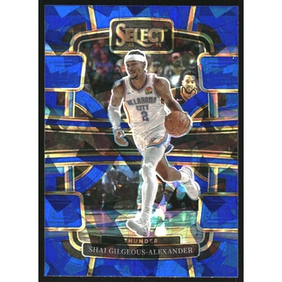 2023-24 Select Prizms Blue Cracked Ice #57 Shai Gilgeous-Alexander