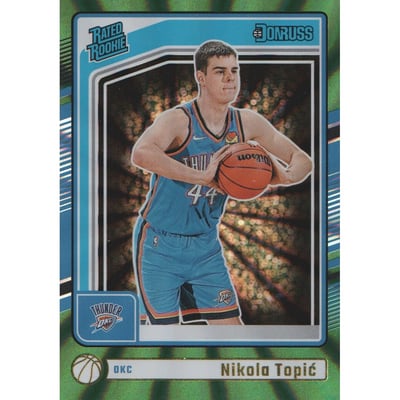 2024-25 Donruss Holo Green Laser #208 Nikola Topic RR