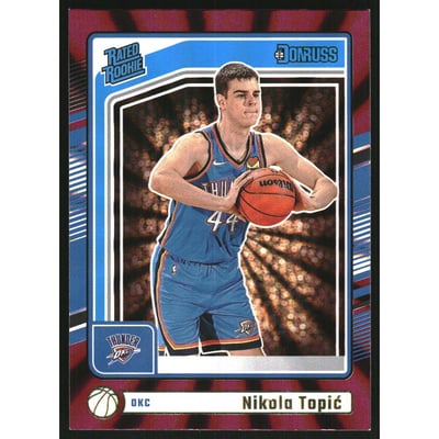 2024-25 Donruss International Holo Maroon Laser #208 Nikola Topic RR
