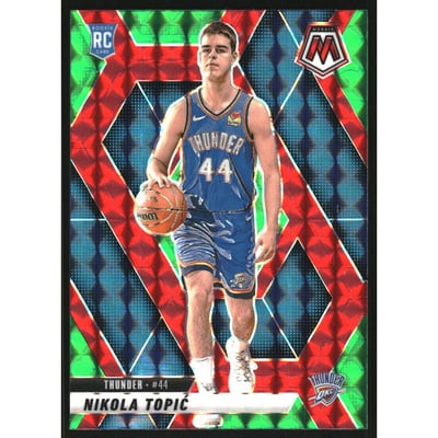 2024-25 Panini Mosaic Mosaic Choice Red and Green #242 Nikola Topic