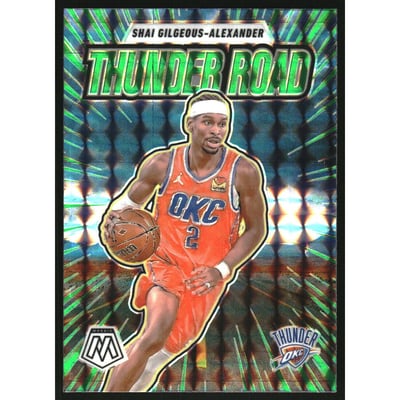 2024-25 Panini Mosaic Thunder Road Mosaic Green #7 Shai Gilgeous-Alexander