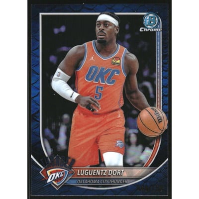 2025-26 Bowman Chrome Reptilian Blue Refractors #BCV184 Luguentz Dort