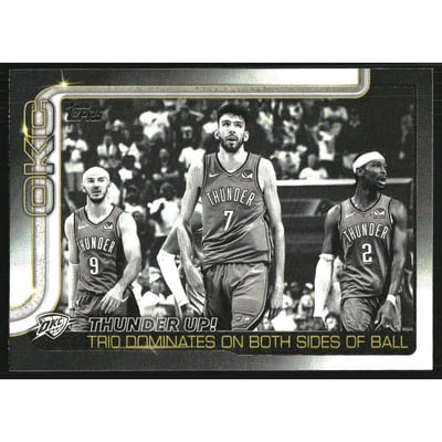 2025-26 Topps Blackout #288 Thunder Up!/Alex Caruso/Chet Holmgren/Shai Gilgeous-Alexander