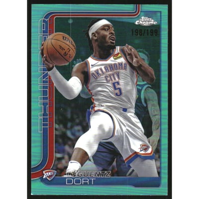 2025-26 Topps Chrome Aqua Refractors #177 Luguentz Dort