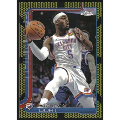 2025-26 Topps Chrome Yellow Basketball Refractors #177 Luguentz Dort