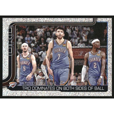 2025-26 Topps Sandglitter #288 Thunder Up!/Alex Caruso/Chet Holmgren/Shai Gilgeous-Alexander