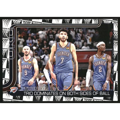 2025-26 Topps Season Tip Off #288 Thunder Up!/Alex Caruso/Chet Holmgren/Shai Gilgeous-Alexander