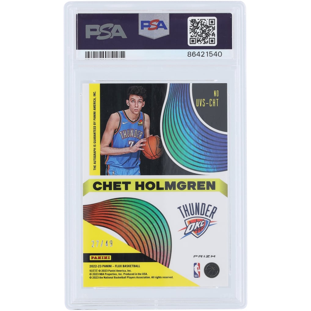 Chet Holmgren Oklahoma City Thunder Autographed 2022-23 Panini 