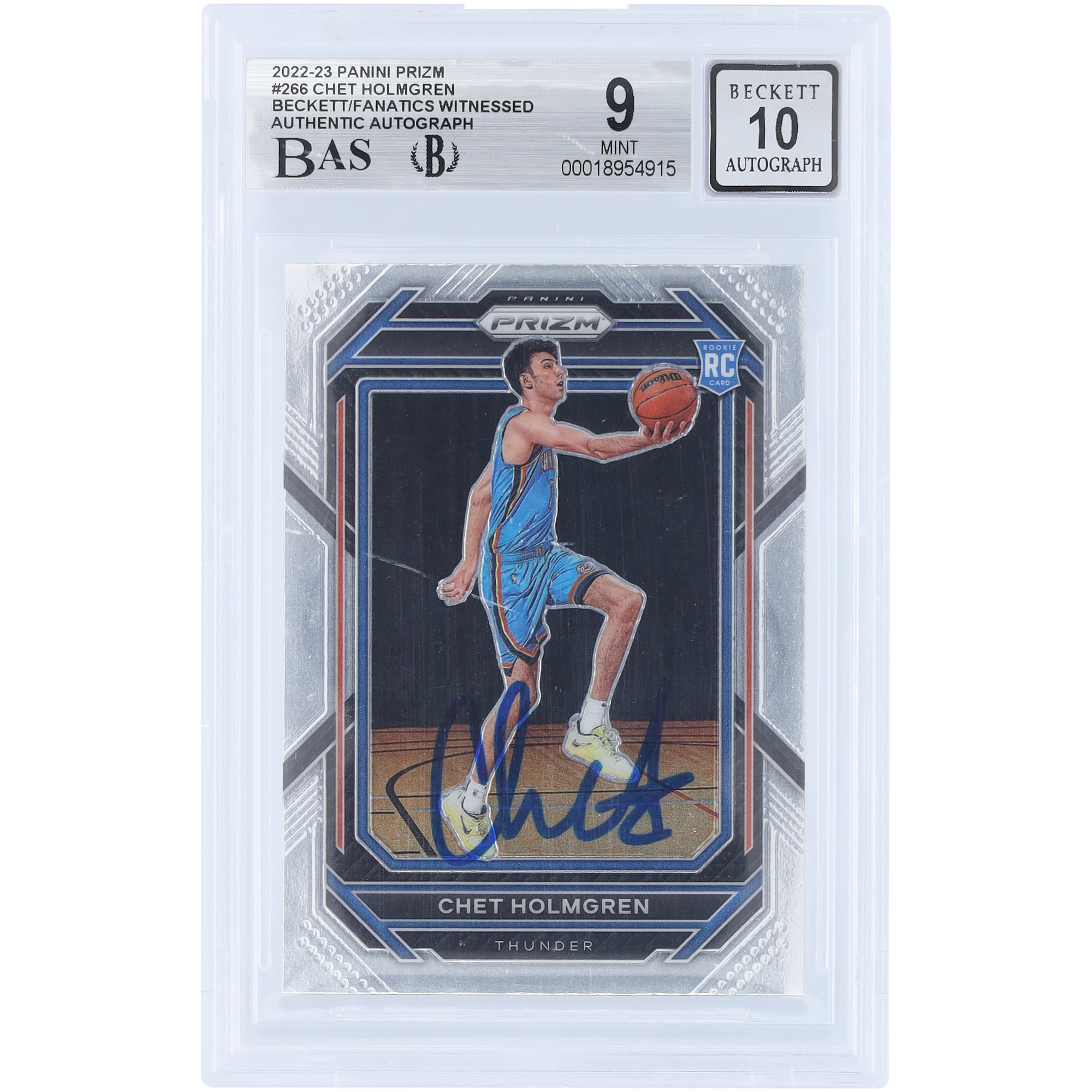 Chet Holmgren Oklahoma City Thunder Autographed 2022-23 Panini 