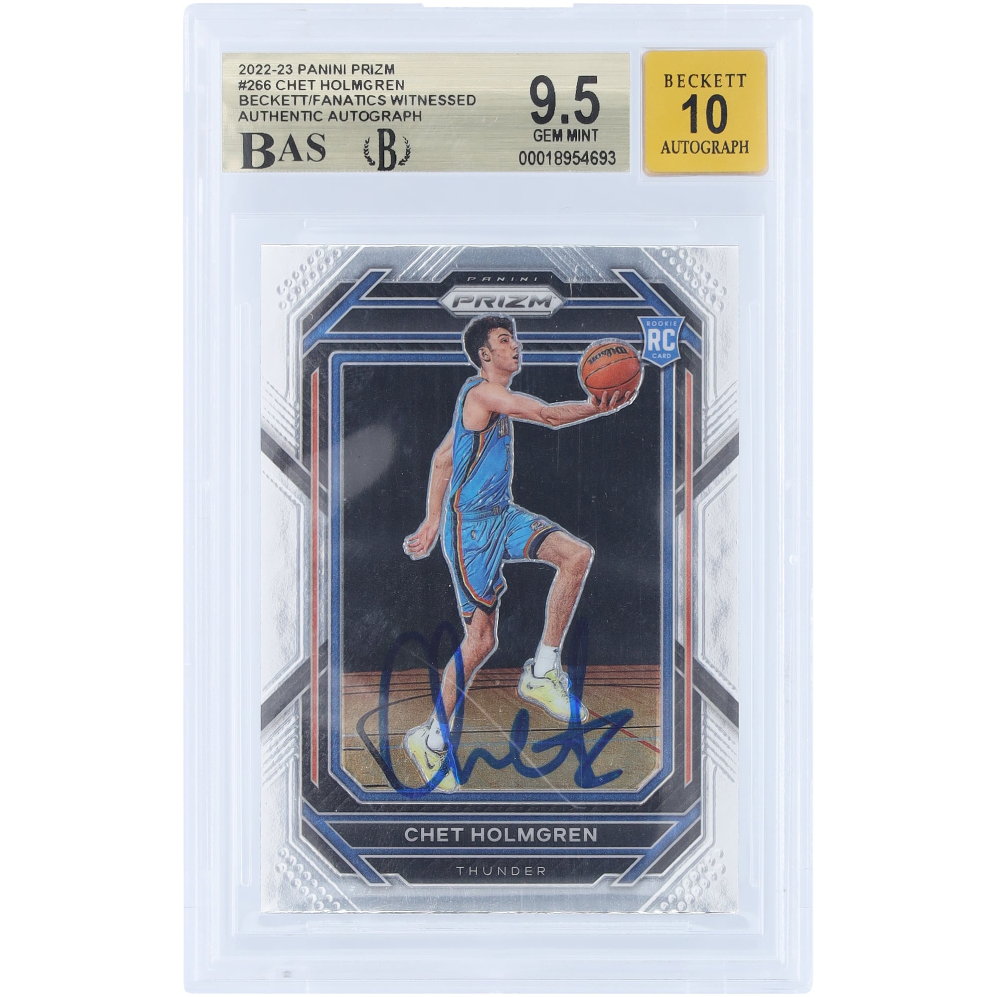Chet Holmgren Oklahoma City Thunder Autographed 2022-23 Panini 