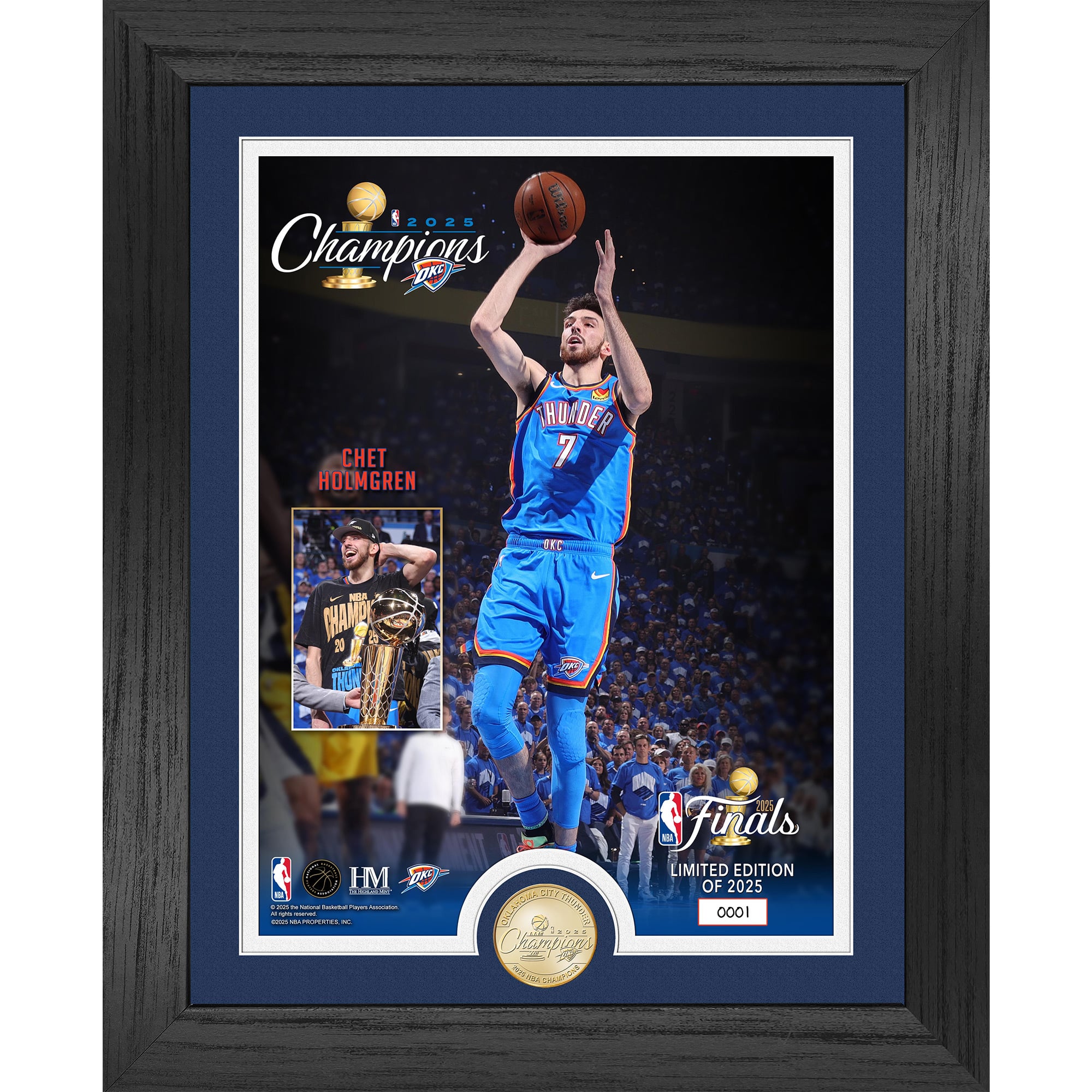 Oklahoma City Thunder Chet Holmgren Highland Mint 2025 NBA Finals 