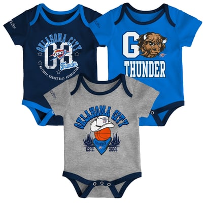 Oklahoma City Thunder Mitchell & Ness Infant Fanbase 3-Pack Bodysuit Set