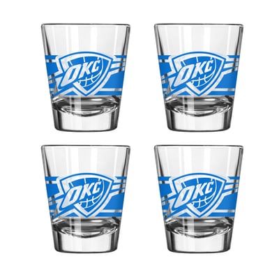 Oklahoma City Thunder Logo Brands Four-Piece Stripe Shot Glass Set